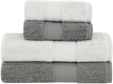 Jogo de Toalhas Buddemeyer Fio Penteado Alva Banho Cinza/Cinza 4 Peças
