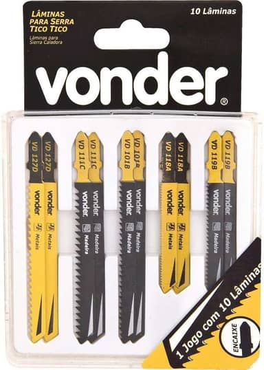 Jogo De Lâminas De Serra Tico-tico, Com 10 Peças Vonder