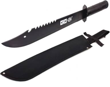 Facão esportivo tático com porta objetos no cabo militar