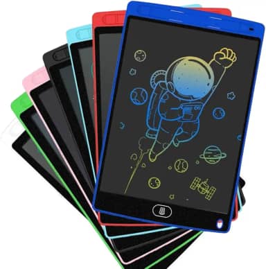 Lousa Mágica Infantil Digital Tablet Escrita Para Desenho Criança LCD 12" Cores Variadas (Rosa)