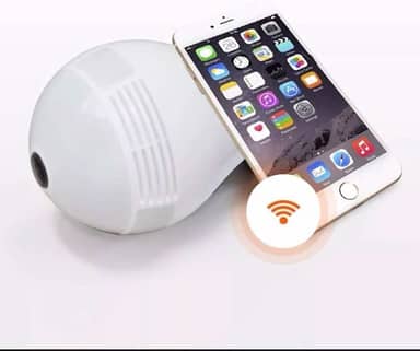 Camera Lampada Alta Definicao 360 Panoramica Espia Wifi Ip Seguraca Vr V380