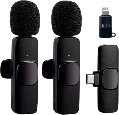Microfone Lapela Sem Fio Bluetooth - Kit com 2 Microfonones | Redução de Ruído - 10h de Uso - Compatível com iPhone e Android | Linha Premium A'Gold | Ideal para Gravar Vídeos e Podcasts