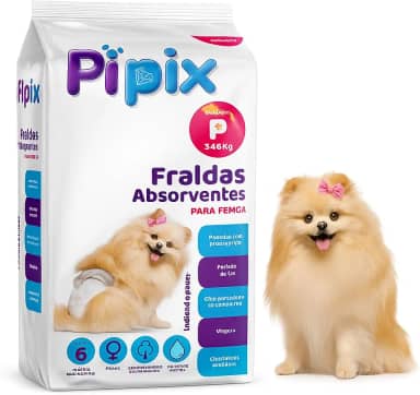 Fraldas Absorventes para Fêmea, Tamanho P 3-6kg, para Cães Pequenos, Período de Cio e Viagens