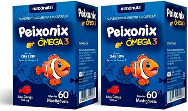 2x Peixonix Ômega 3 Kids Infantil Mastigável Cereja 60 Caps