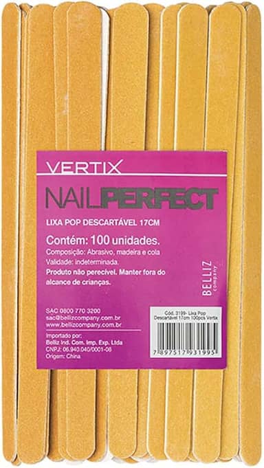 Vertix Lixa Pop Descartável 17Cm 100Pcs