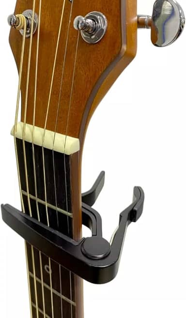 Braçadeira Capotraste Para Violão E Guitarra Preta Dolphin