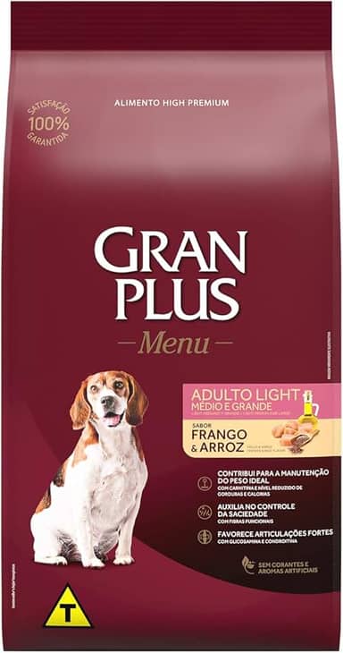 Granplus MENU CAO ADULTO LIGHT - RAÇAS MÉDIAS - 15kg