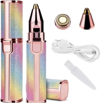 Depilador Elétrico Facial Para Sombrancelha, Buço, Laser, Batom Depilador-Aparador de Pelos Faciais Feminino 2 em 1 Recarregável, USB, Elétrico i Indolor.