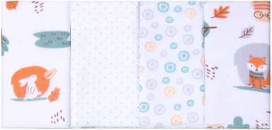 PAPI DESDE 1974 Paninho De Boca Bordados Karinho Estampado Para Bebê 32Cm X 32Cm Contém 04 Un