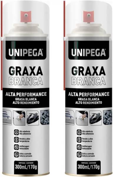 Kit 2 Graxa Em Spray De Alta Performance Lubrificação Branca 300ml