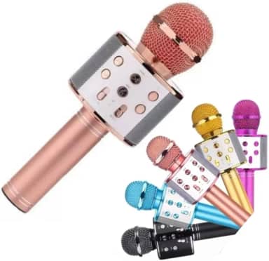 Microfone Bluetooth Karaokê Para Festas E Eventos Animados REPORTER SEM FIO YOUTUBER MUDA VOZ