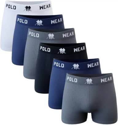 Kit C/6 Cuecas Boxer Polo Wear Microfibra Sortido