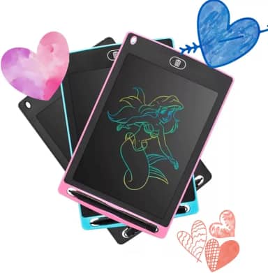 Lousa Mágica Infantil Educativa Com Caneta Para Estudar, Escrever E Desenhar Tablet Infantil LCD 8,5 Polegadas (Rosa)