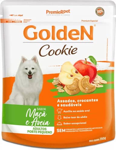 GOLDEN COOKIE CAO ADULTO PORTE PEQUENO MAÇÃ E AVEIA 350G
