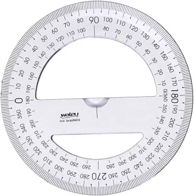 Transferidor 360° x 10 unidades, Waleu 10290002, Cristal
