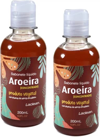 Kit com 2 - Sabonete Líquido intimo de Aroeira Laclean 200mL – Produto Vegetal com Extrato Natural, Higienização Suave e Frescor Diário
