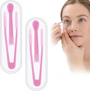 Kit de lentes de contato de 2 peças com ferramenta de inserção de silicone, ventosa e estojo de armazenamento para fácil manuseio e cuidado da lente