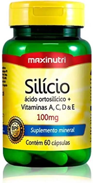 Silício + Vit. A, C, D e E 100mg - 60 Cáps., Maxinutri