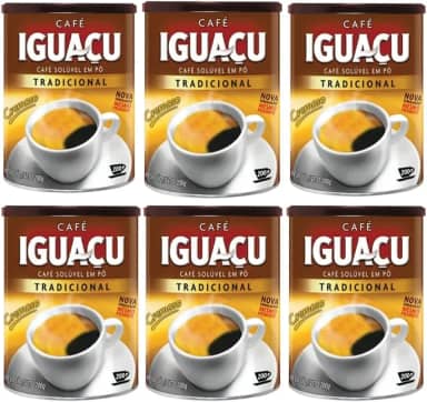 Café Iguaçu Solúvel Em Pó Lata 200g Kit C/6 Unidades