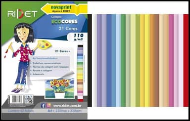 Bloco Para Educacao Artistica A4 21 Cores Sort 110Gr 42Fls Pacote 111553
