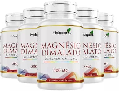 Magnesio Dimalato 500mg 5x 100 Cápsulas Puro Máximo 2/dia