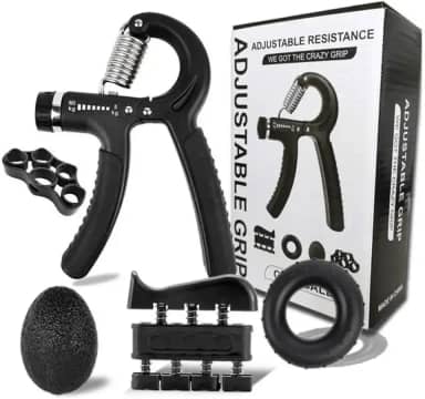 Kit Hand Grip 5 Peças – Fortalecedor de Maos e Dedos, Exercitador de Punhos para Academia, Fisioterapia e Reabilitacao Muscular – Ajustavel e Antiderrapante