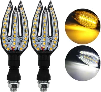 Par De Seta Esportiva Para Moto Motocicleta Pisca Em Led