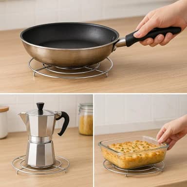 Kit 6 Descanso de Panela suporte para Panelas Redondo Metal 6 un Serve para Proteger as superficies