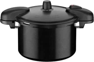 Panela de Pressão Tramontina Valência Black em Alumínio com Revestimento Cerâmico Preto 24 cm 7 L