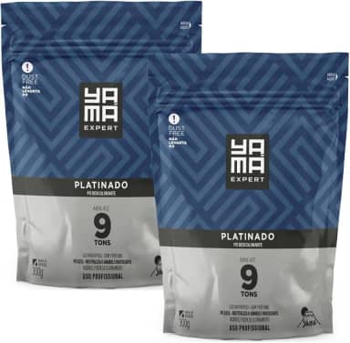 Kit 2 Pó Descolorante Platinado Profissional 9 Tons Efeito Rápido Yama Refil 300g
