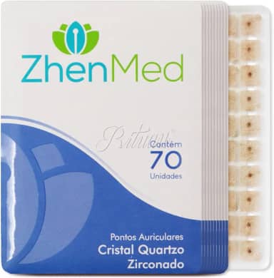 Ponto Auricular Cristal Quartzo Zirconado 700 Pontos Zhenmed Auriculoterapia (Esparadrapo Redondo)