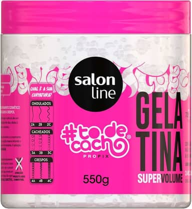 Salon Line, Gelatina Capilar, #TodeCacho, Super Volume, Vegano - Para Cabelos Ondulados, Cacheados e Crespos, 550 g