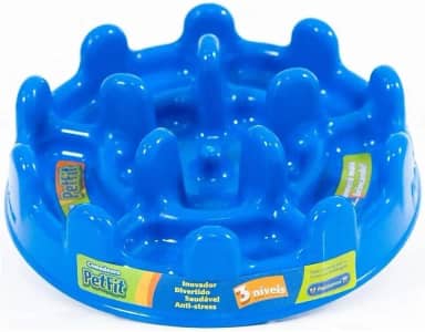 Pet Games Comedouro Lento Funcional Pet Fit Azul Para Cães