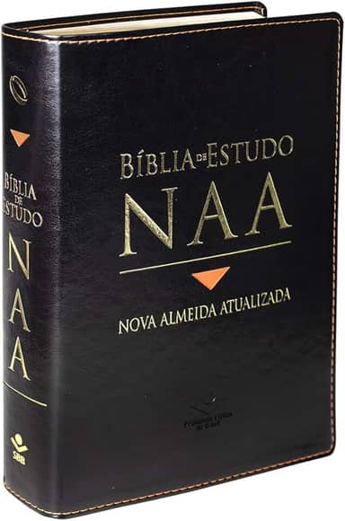Bíblia de Estudo NAA | SBB | Bíblia de Estudo NAA - Capa em couro sintético, preta: Nova Almeida Atualizada (NAA)