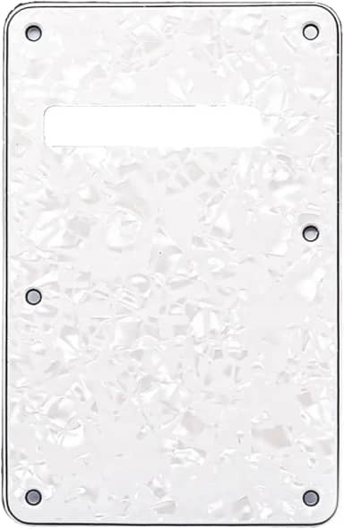 6 furos PVC Strat placa traseira Tremolo Trem Cavity Cover para Fender EUA/Mexican Standard Stratocaster guitarra elétrica estilo moderno, pérola branca - 4ply