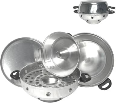 Churrasqueira Multiuso Vigorosa Para Fogão 4 Em 1 N30 Bolo Pão Pizza Grelhados Churrasco Tacho (Polida)