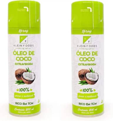 Kit com 2 Óleo de Coco Extravirgem Spray 200 ml Klein Foods