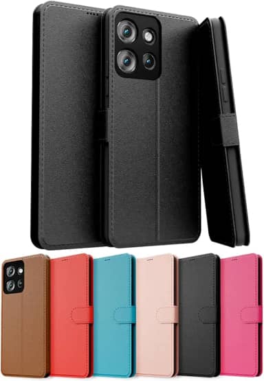 Capa Capinha Carteira Flip Couro Compatível Motorola Moto G75 Premium (PRETO)