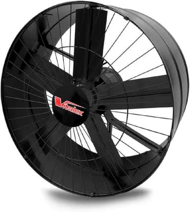 Exaustor Industrial Vitalex Preto 50cm, Monovolt 220v, Motor 1/4 CV, Vazão 6500 m³/h, com Chave de Reversão