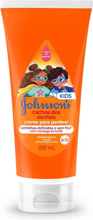 Johnson's Baby Creme Para Pentear Infantil Para Cabelos Cacheados Cachos Dos Sonhos,200ml