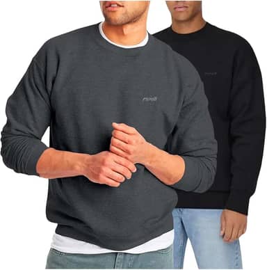 Kit 2 Casaco Moletom Gola Redonda Masculino Careca Blusa de Frio Flanelado Algodão