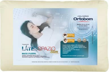 ORTOBOM TRAVESSEIRO LATEX SPAZIO SLIM