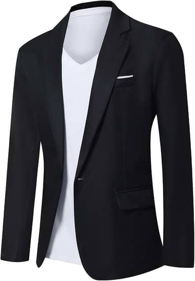 Blazer masculino casual, justo, com um botão, leve, para uso diário