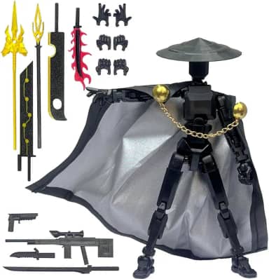 T13 Assembly Completed Action Figures,T-13 Action Figure, Robo 13 3D Printed Action Figure - The Ultimate Hero for Action-Packed Playtime,5.2 Inch, Black