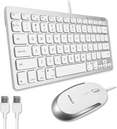 Macally Combo de teclado e mouse com fio USB para Mac e PC teclado e mouse compat veis com Apple f cil de usar teclado e mouse pequenos e compactos para MacBook Pro/Air, iMac, Mac Mini/Pro