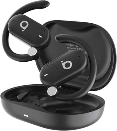 Fone de Ouvido Bluetooth 5.4 Hi-Fi, Chamadas de Voz, Cancelamento de Ruído ENC, IPX5, 100h Standby, Ideal para Corrida e Exercícios (Preto)