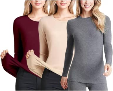 Kit 3 Blusa Térmica Manga Longa Feminina Peluciada Inverno