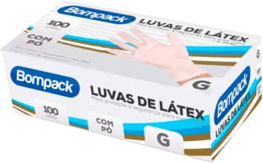 Luva Latex Bompack Industrial G C/Po C/100 (Nao Uso Medico)