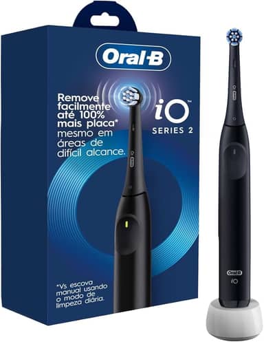 Escova de Dente Elétrica Oral-B Series iO2 para dentes 100% mais Limpos vs. uma Escova de Dente Manual Regular