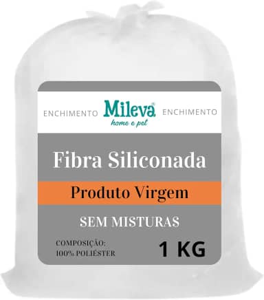 Fibra Siliconada para Enchimento, 100% Poliéster, Produto Virgem, 1kg